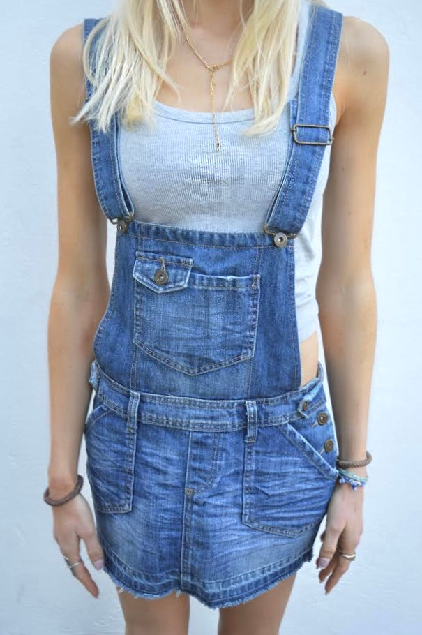 Denim overalls dress, S 34