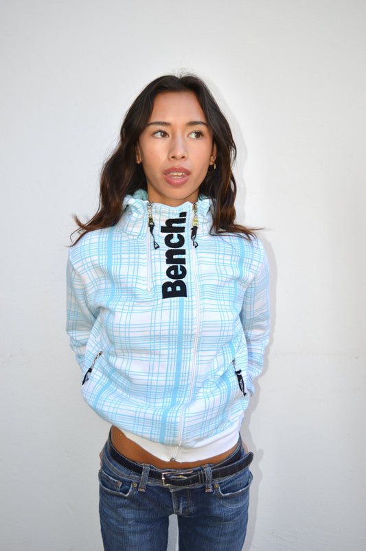 BENCH zip up plaid details, S