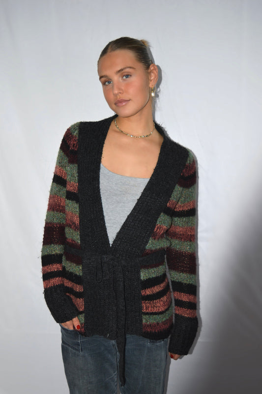 Striped knitted cardigan, S/M