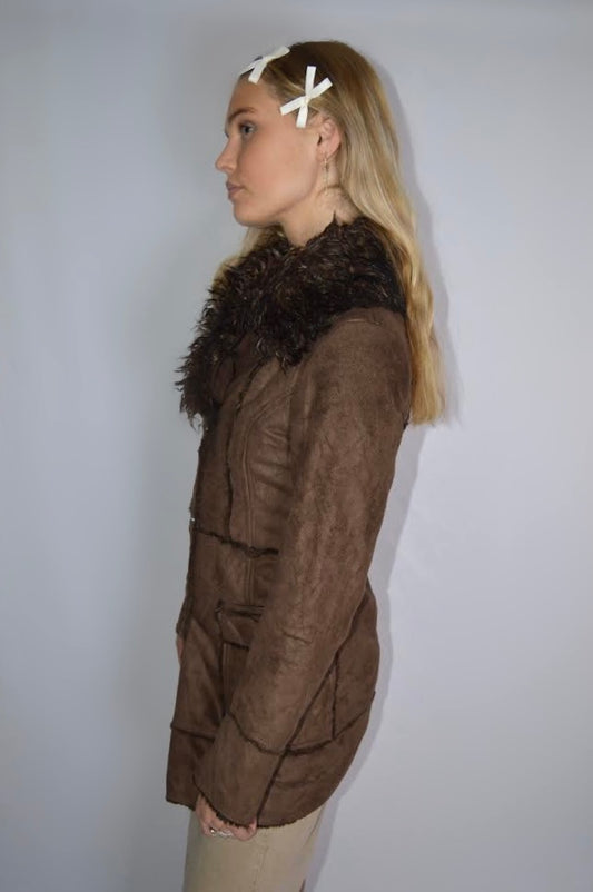 Brown faux fur jacket