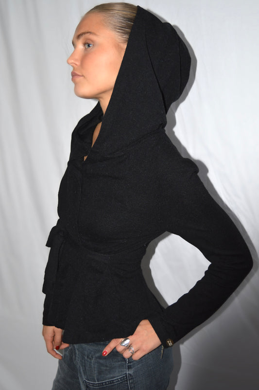 Blouse wrap hooded, M
