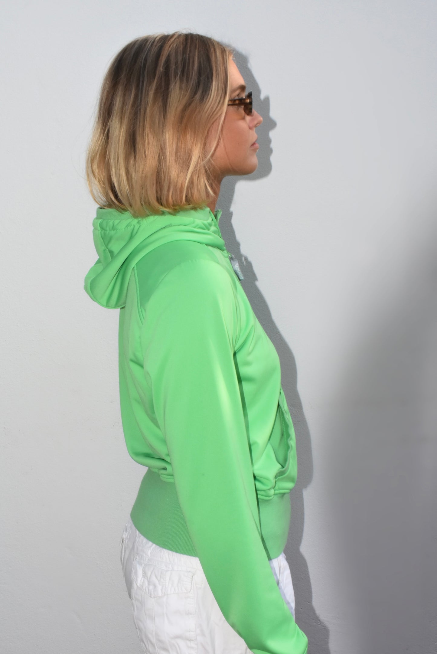 a. Neon green Bench zip up, M