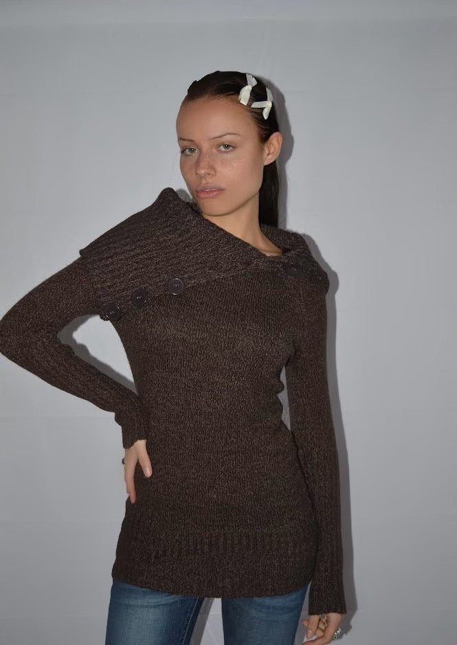 Knit Sweater Brown, S