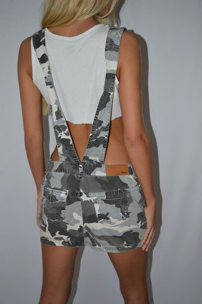 Camo overall-dress, M